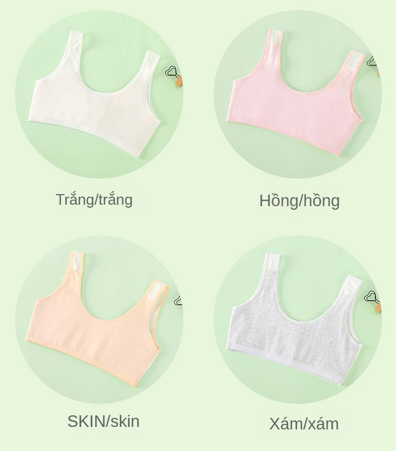 Áo lót nữ học sinh cấp 1 cấp 2 nữ sinh đồ lót lớn 8-12 nữ sinh tiểu học học sinh trung học cơ sở nữ sinh áo ngực cotton tinh khiết