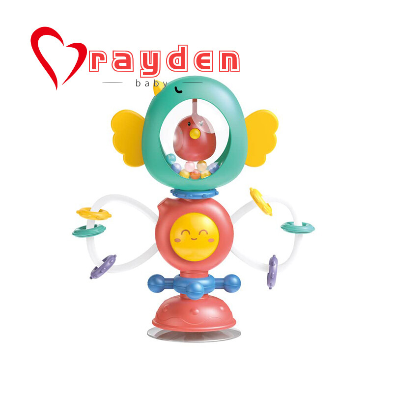 Baby Toys High Chair Toys Suction Cup Rattle Toys, Babies Toy for Sensory Play, Suitable for Boys & Girls from 3Months+