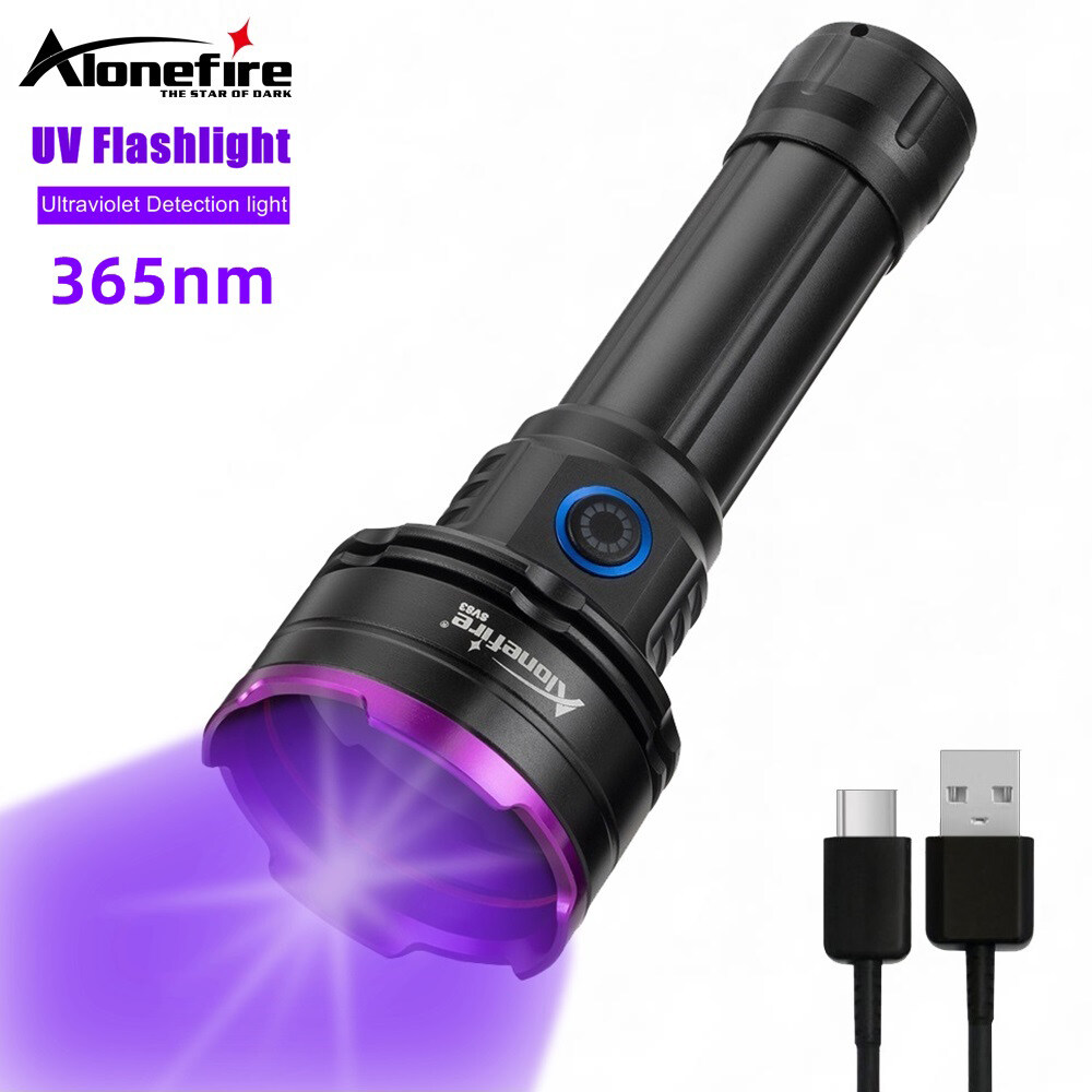 Alonefire SV83 30W UV Flashlight Black Light Rechargeable 365nm