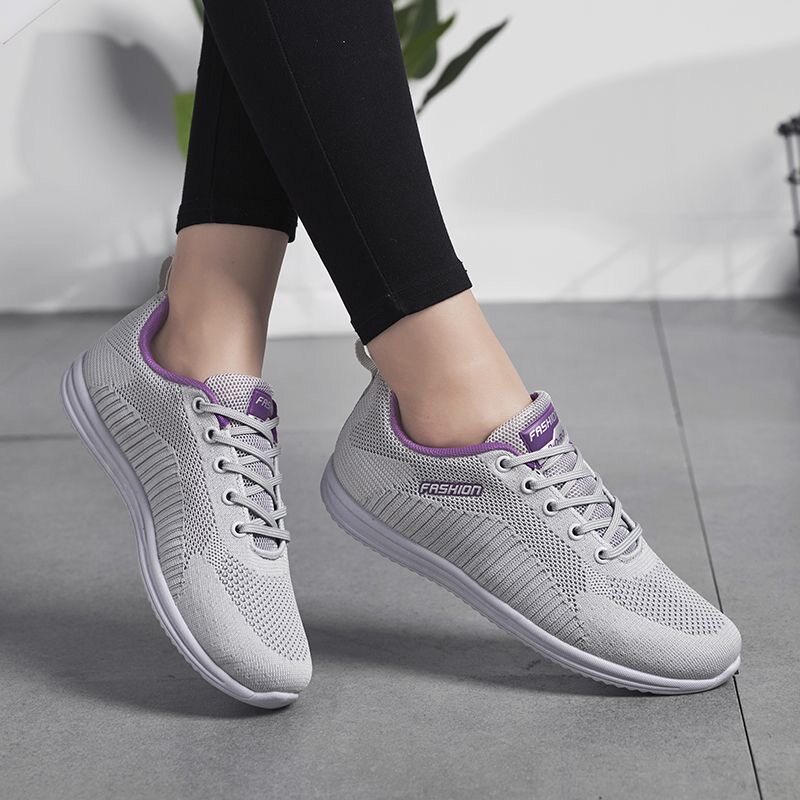 Women breathable knit casual sneakers comfort sports running shoes - 1