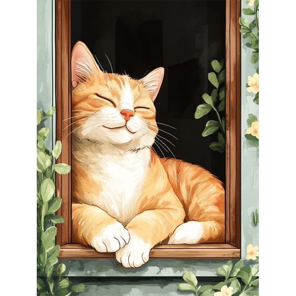 RUOPOTY cat Paint By Numbers Living Room Decoration Crafts DIY Kits for Beginners Animal Painting Numbers Home Wall Decor