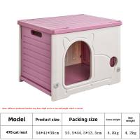 Teeker Pet Plastic Cat House Outdoor Durable Waterproof Feral Cat Bed Sturdy Cat Shelter Stackable Assemble Easily Dog Sleeping Bed Easy to Clean