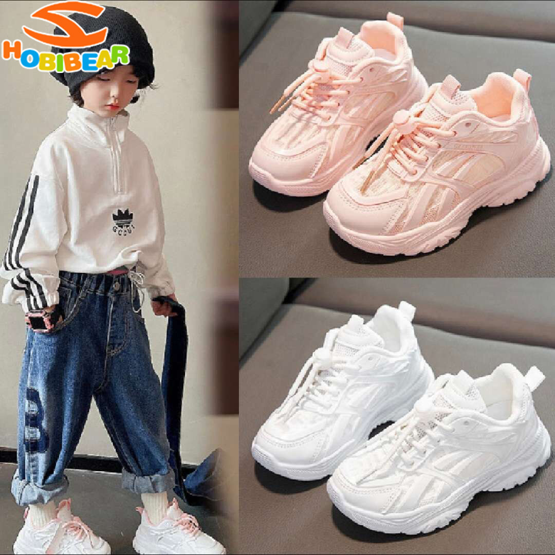 HOBIBEAR Boys sports shoes students shoes Children sports shoes mesh breathable sports shoes ราคา 222 บาท*ส่งฟรี