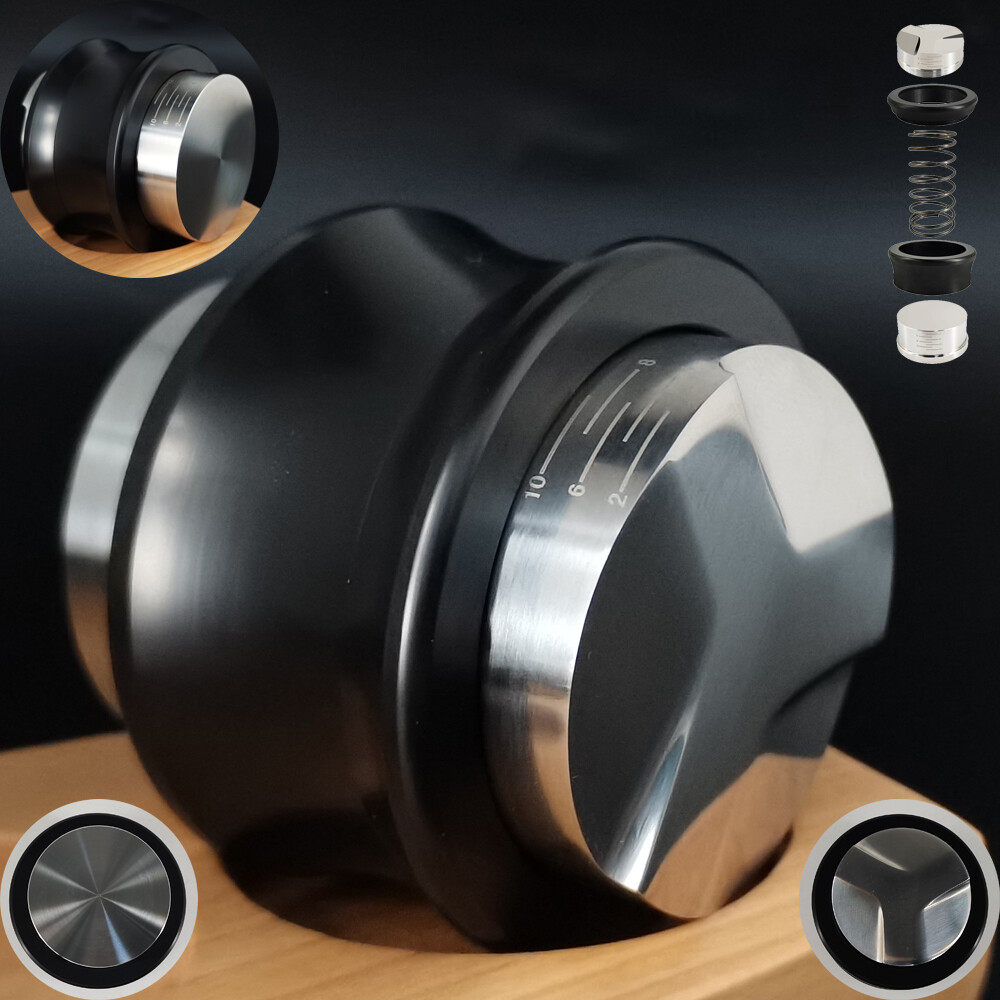 Dụng cụ nén 51/53/58mm, dụng cụ phân phối máy cân bằng 2 trong 1 espresso máy nén 3 góc có thể điều chỉnh và bệt mùa xuân với tỷ lệ dụng cụ cà phê