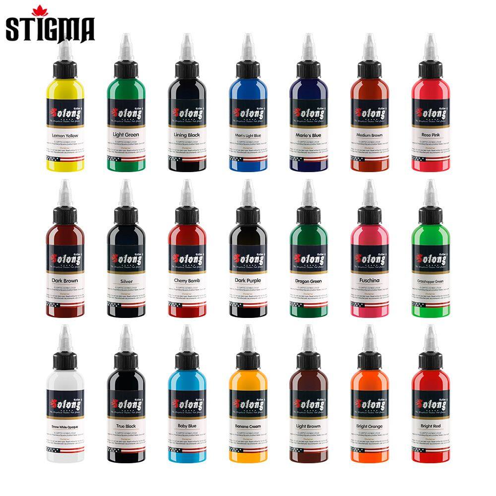 Mực xăm vĩnh viễn stigma 30ml nhiều màu sắc màu xăm nhanh bền lâu thiết bị xăm tự làm