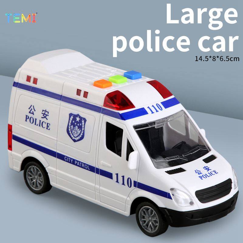 TEMI ambulance Police Car 120 metal alloy toy car model die-casting car boy and child simulation sound and light effect toy - 3