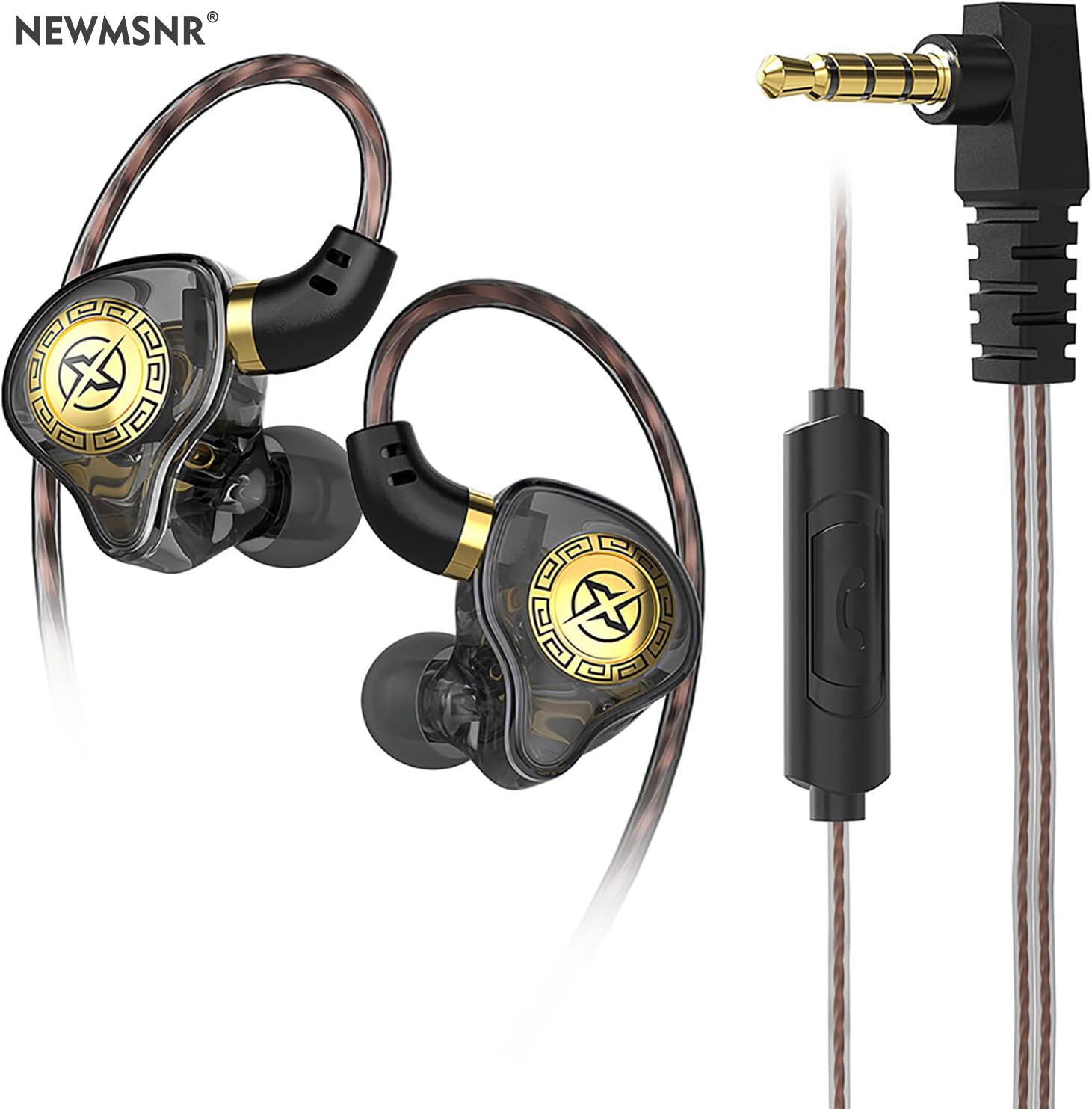 Newmsnr 11mm Moving Coil Unit Earphones With Mic 9D Super Bass In Ear