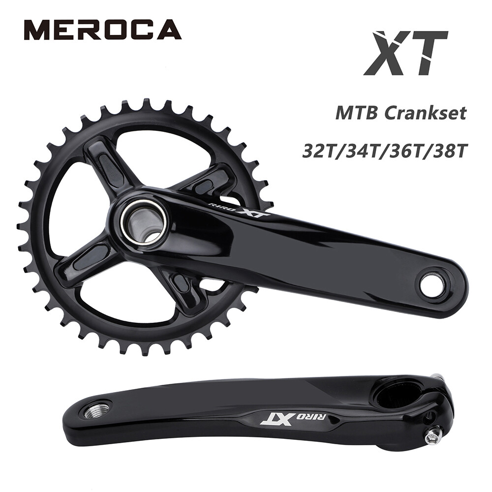  MEROCA Bộ Tay Quay Xe Đạp Leo Núi XT Tay Quay Hợp Kim Nhôm 170 175MM 32T 34T 36T 38T 64 104BCD Tay Quay Thanh Kết Nối MTB Hollowtech Phụ Kiện Xe Đạp 