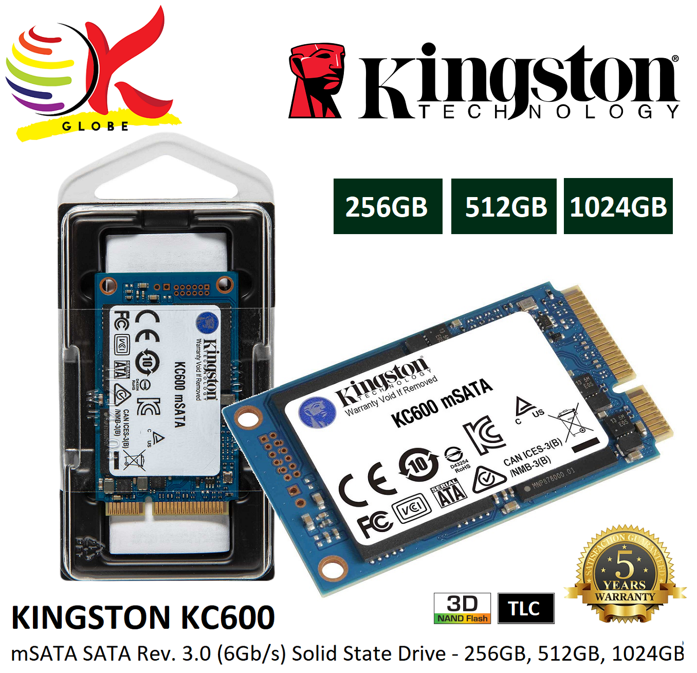 Kingston Kingston SKC600 SSD 256GB/512GB/1024GB SATA III 6.3cm Solide State Drive-Uk 