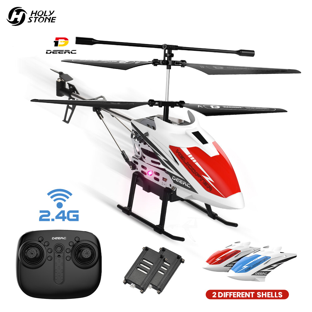 holy stone&deerc de51 mini metal rc remote control helicopter altitude hold rc airplane with gyro for baby boy girl beginner,2.4ghz aircraft indoor flying toy with 3 channel,high&low speed,led light,fairy robots flying toys for kids 1