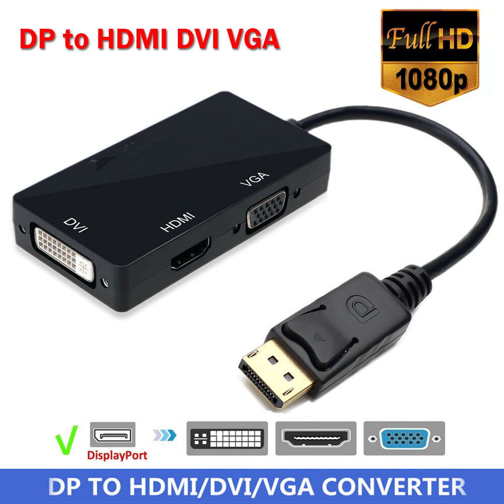 Cáp chuyển đổi dp displayport sang hdmi dvi vga 1080p full hd 3in1 dp sang hdmi dp sang vga dp sang vga dp sang dvi cổng hiển thị sang hdmi cổng hiển thị dort sang vga sang dvi
