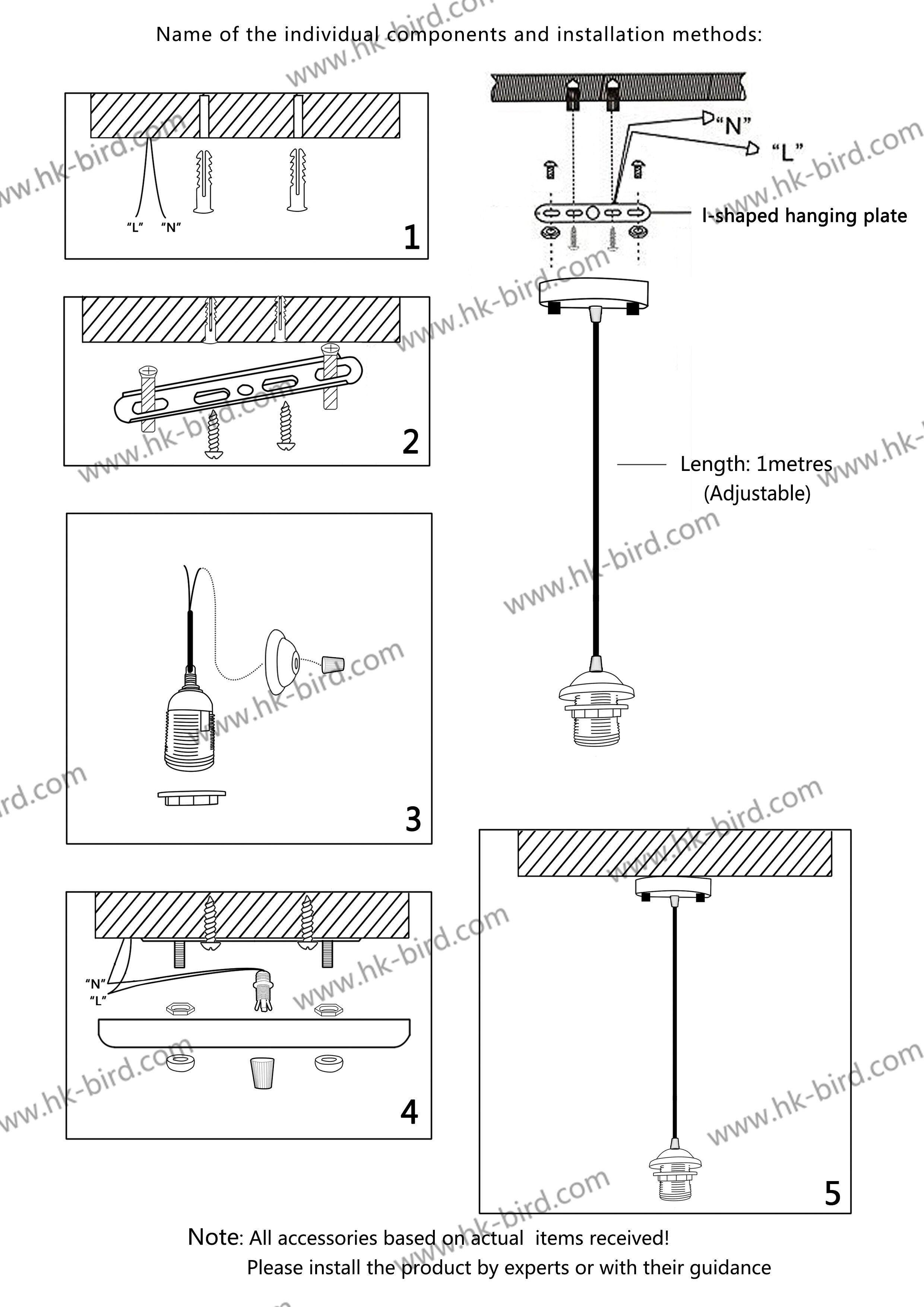 Titular Juego de luces de techo E27 lámpara colgante retro Hierro PVC