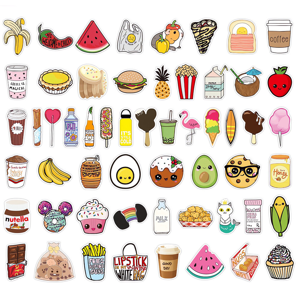 Cute food deals stickers