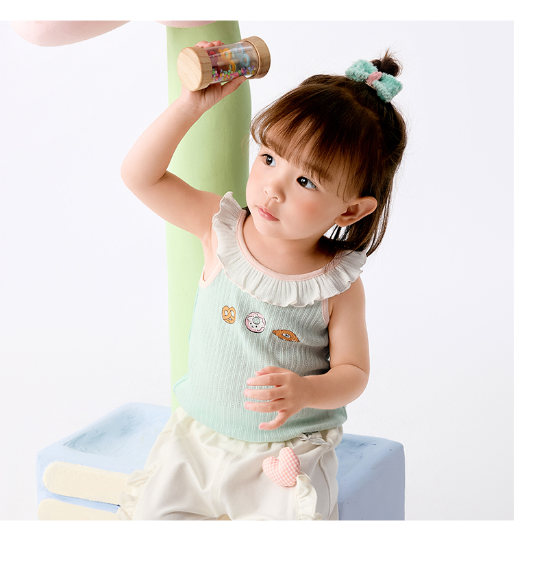 balabala Baby Vest Girl Summer Thin Outerwear Top 2025 New Sweet Delicate Fashionable Cute · v4