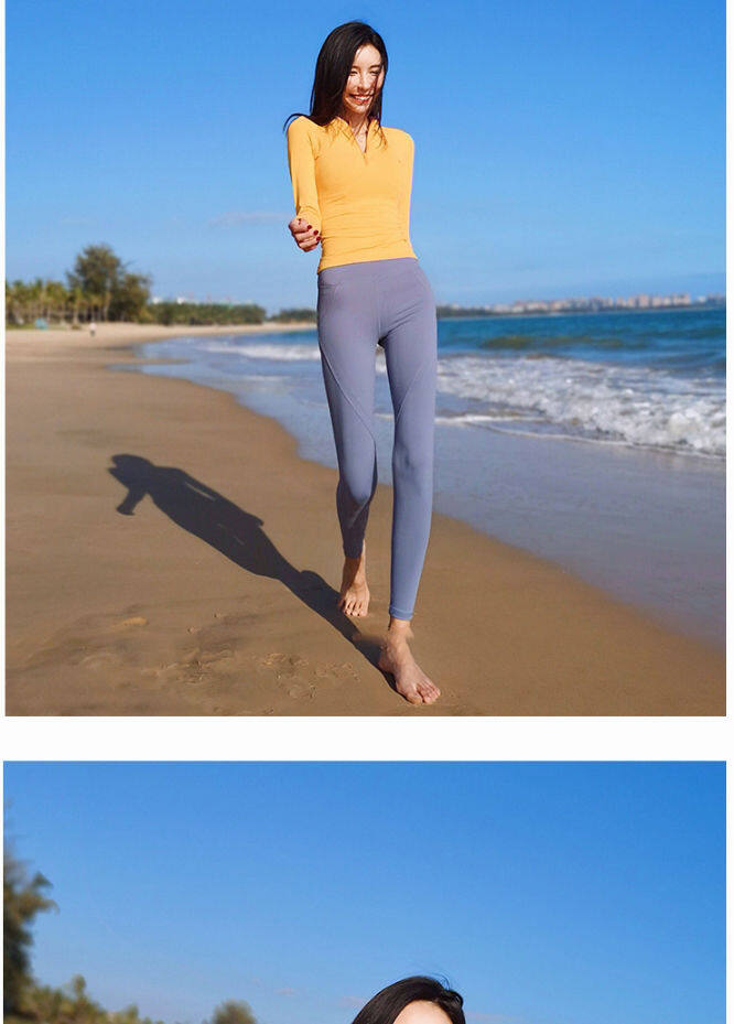 SUPERFLOWER Frauen Sport Shirts Einfarbig Reißverschluss Hohe Elastische Gym Yoga Top Atmungsaktive Langarm Sexy T-Shirts_voghion.com