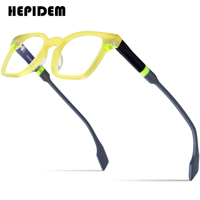 HEPIDEM Multicolor Acetate Glasses Frame Men 2022 Vintage Retro Square