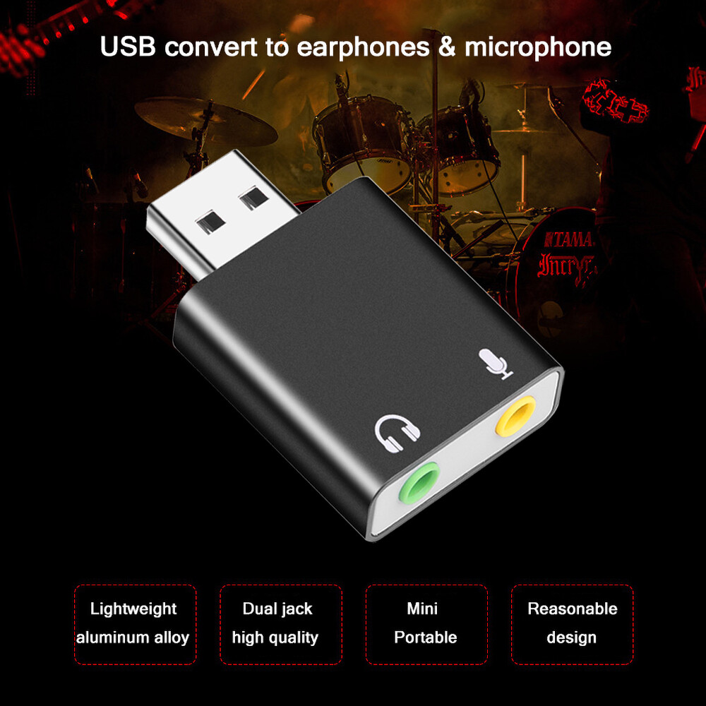 External USB Audio Sound Card USB To Jack 3.5mm Converter Headphone Adapter Mic Sound Card Headsets Virtual 7.1 Ch Microphone