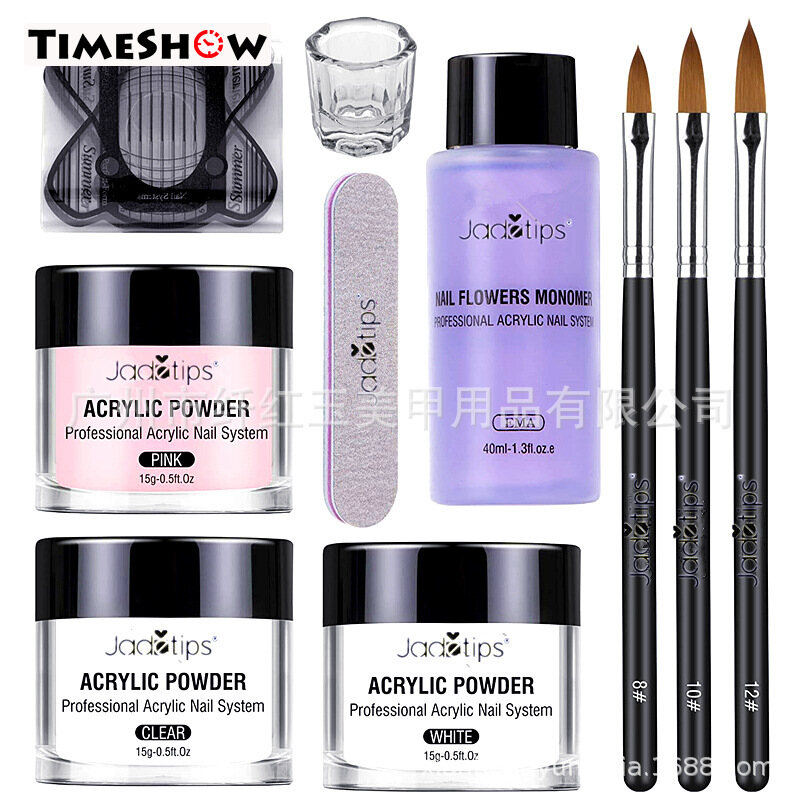 Gambar TimeShow Nail Suit Beginners Set Acrylic Nail Polish Suit with a Crystal Liquid Monomer of Acrylic
