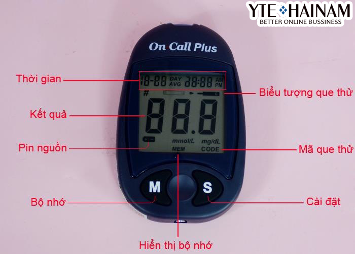 Máy đo đường huyết On Call PLus - Tặng Kèm 25 que thử - Đo