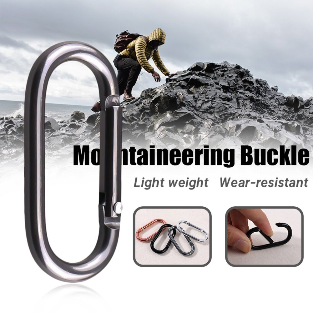 5 cái/10 cái/20 cái móc treo đồ hình bầu dục màu đen khóa treo Carabiner khóa treo nhỏ Khóa Carabiners cho chai nước và khai thác