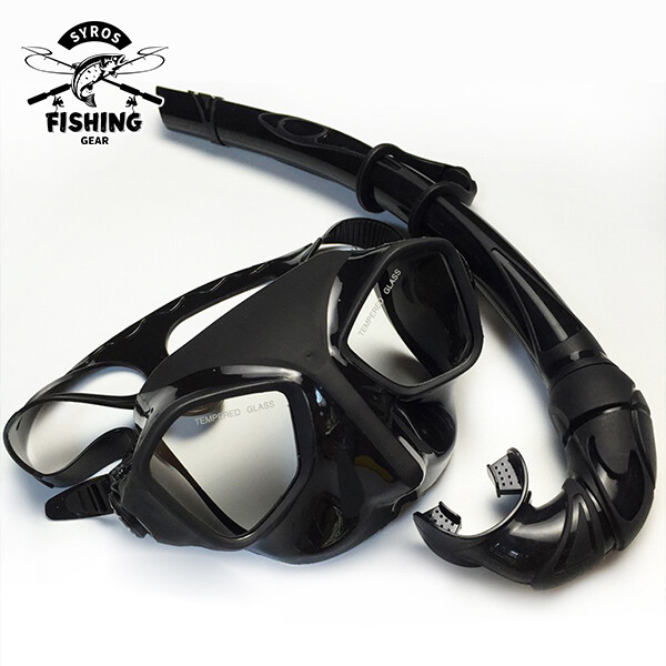 Mặt nạ lặn spearfishing khối lượng cực thấp mặt nạ lặn tự do ống kính cường lực dây đeo váy silicon màu đen đồ nghề đánh cá cho người lớn