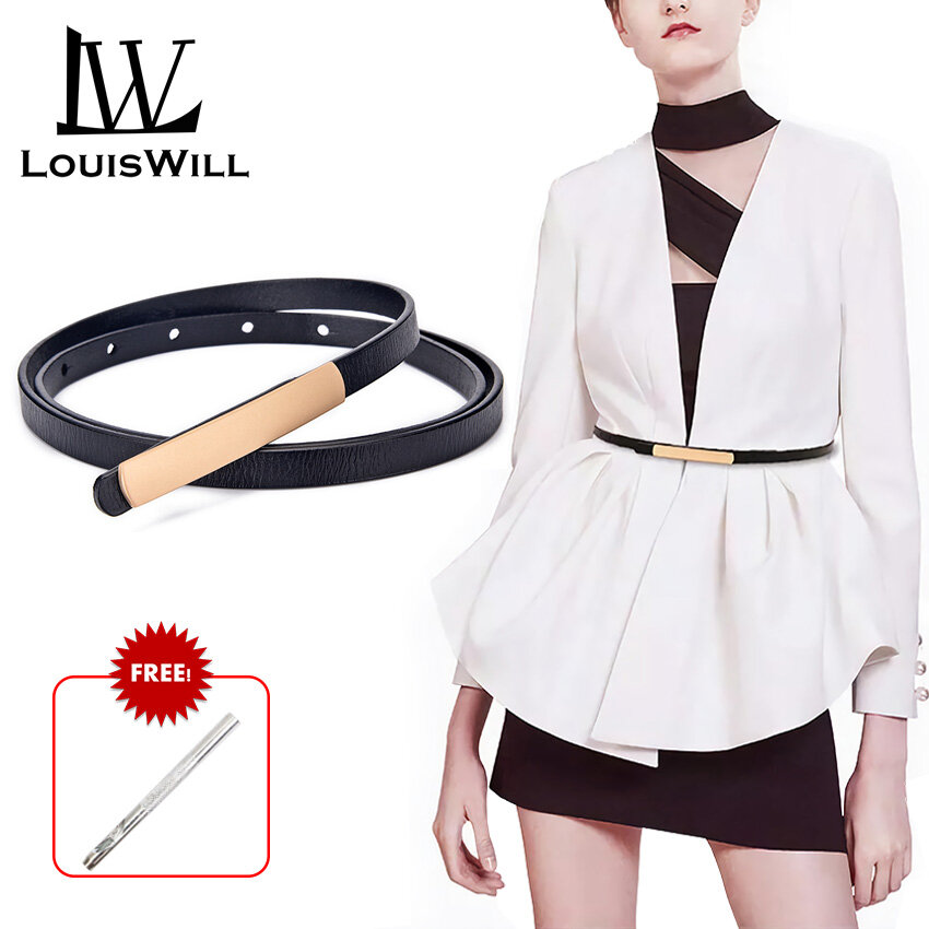 Louiswill thắt lưng thắt lưng da cho nữ thắt lưng gầy cho nữ thắt lưng dễ phối cho nữ thắt lưng mỏng thường ngày thời trang thắt lưng có khóa hợp kim kẽm cho quần jean váy đầm