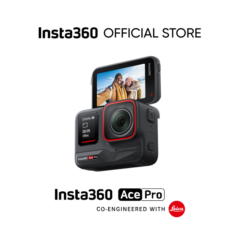 Insta360 Ace Pro - Waterproof Action Camera Co-engineered with Leica, Flagship 1/1.3" Sensor and AI Noise Reduction for Unbeatable Image Quality, 4K120fps, 2.4" Flip Screen & Advanced AI Features.