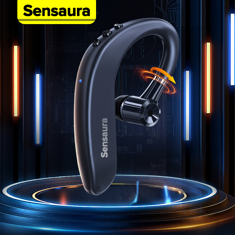 Sensaura Bluetooth Earphone Wireless Hook Headset Noise Cancelling Earbuds Business Driver Hands-free Headphone with HD MIC for iPhone Xiaomi Android Cellphone ราคา 62 บาท*ส่งฟรี