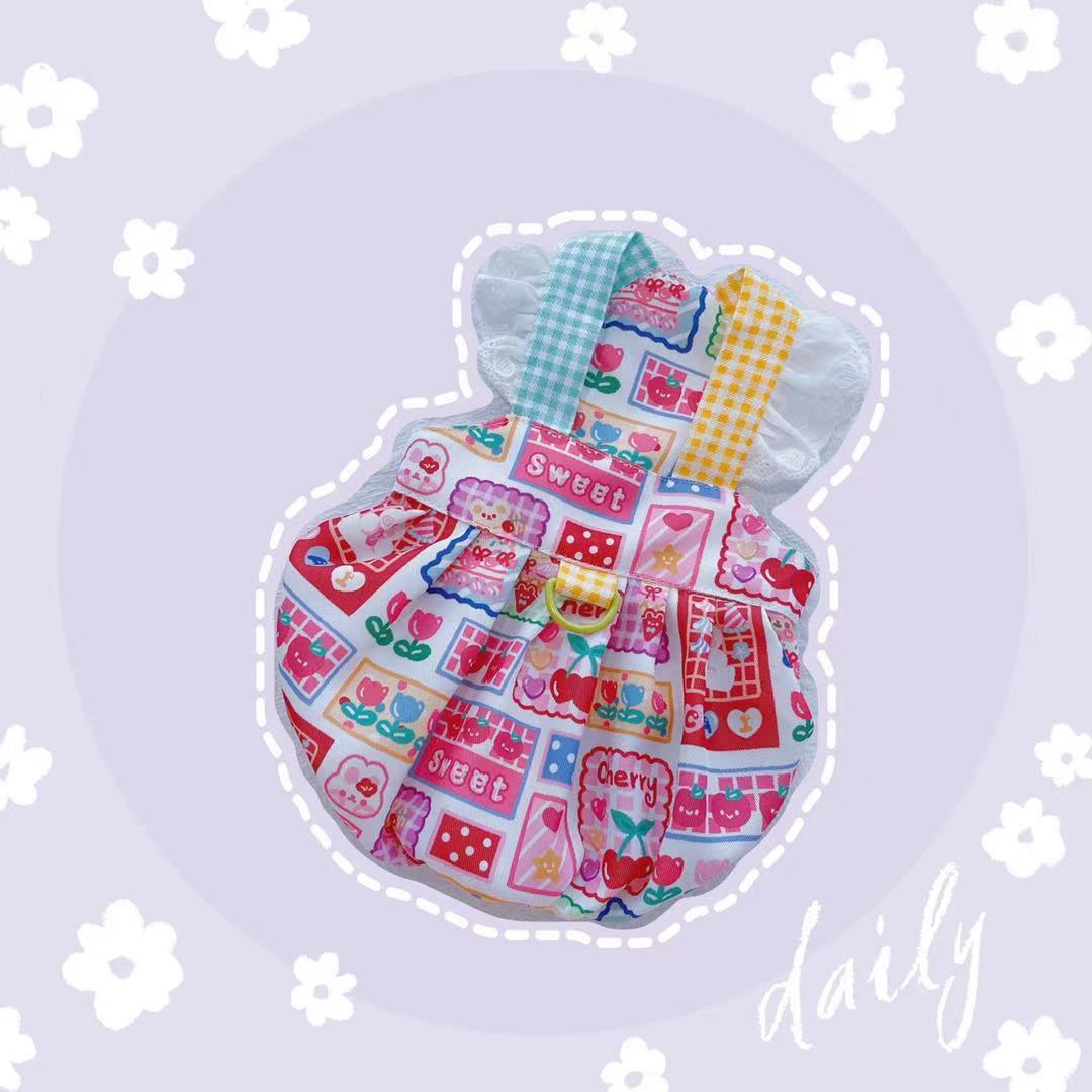Jianjia28 váy cho thú cưng dễ thương váy dây cho mèo dây buộc shihtzu 2 trong 1 nối ren cho chó lolita nhật bản dễ thương