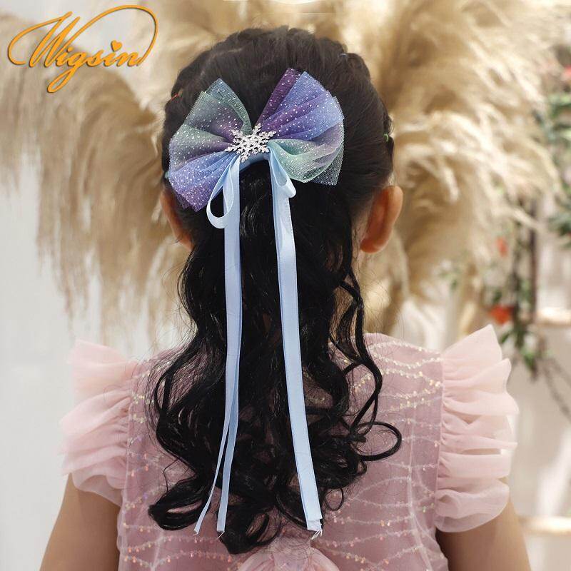 Tổng hợp Tóc giả buộc tóc đuôi ngựa xoăn ngắn gọn gàng Bowknot Đuôi tóc buộc tóc đuôi ngựa Kẹp tóc dễ thương cho bé gái