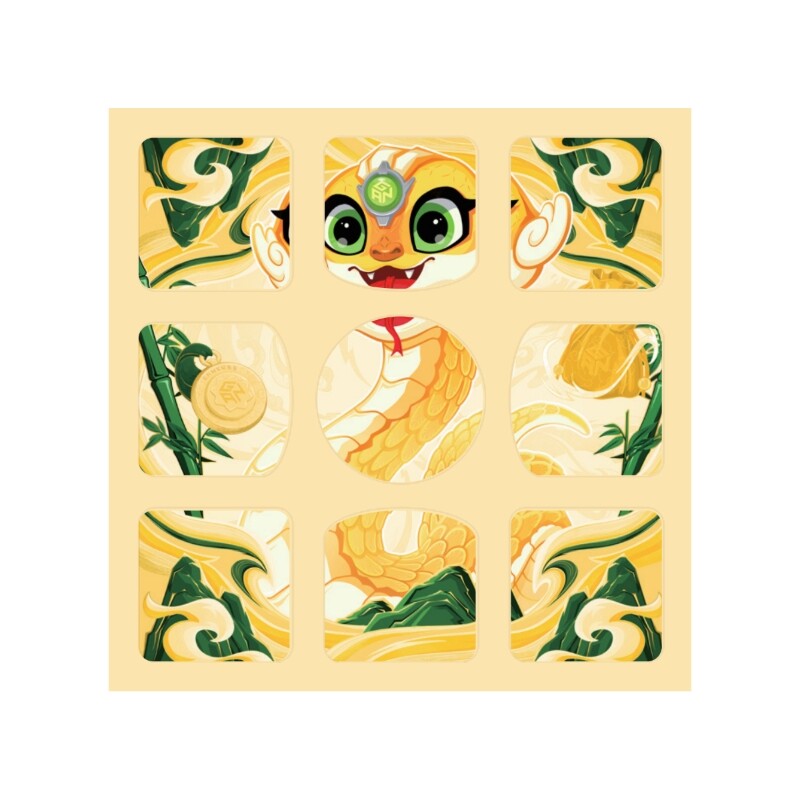 [Hàng Mới Về] gan Cube 2025 túi nhỏ Miếng dán hình khối năm mới cho khối gan