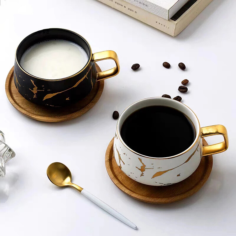 Đĩa lót ly đá cẩm thạch lát ly cà phê cốc cà phê trà cafe phong cách bắc âu sang trọng phù hợp với đĩa sữa ăn sáng ins