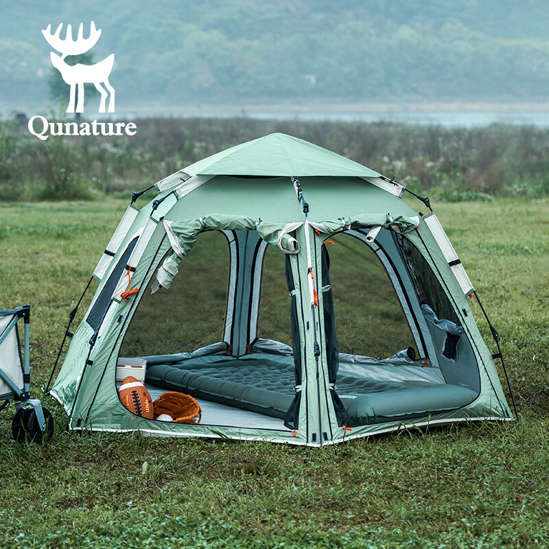 Qunature Outdoor Camping Tent Thickened Rainproof Folding Fully Automatic Portable Quick Release Sunscreen Hall Tent Convenient UPF50+ Waterproof Camping Equipment ราคา 5,030 บาท*ส่งฟรี