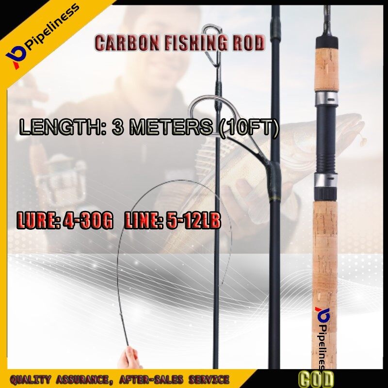 Pipeiness cần câu cá cần câu đứng cần câu cá carbon cần câu cá m action 3.0m, mồi câu: 5-30g, dây câu: 5-18lbs carbon