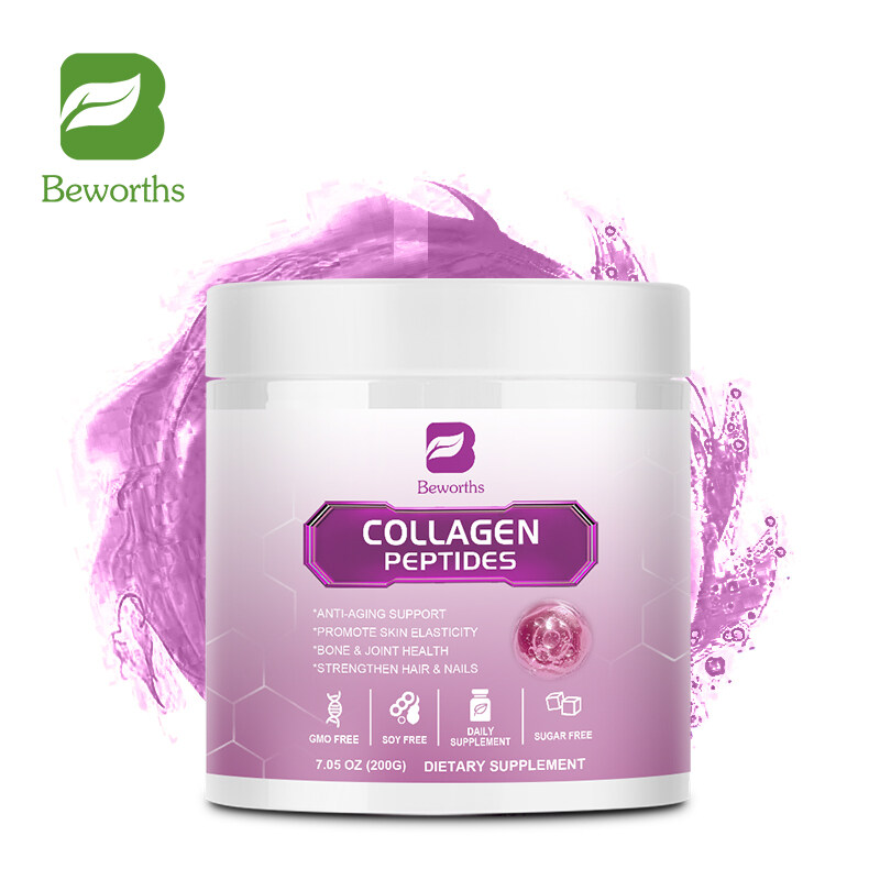 Bột Collagen Peptide BEWORTHS với Chiết xuất Rau diếp xoăn Axit Hyaluronic Chiết xuất hạt nho hỗ trợ chống lão hóa Tăng cường độ đàn hồi cho da Sức khỏe xương khớp Tăng cường tóc và móng