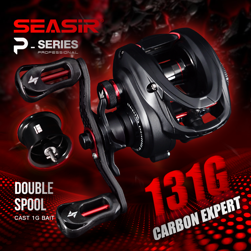  Seasir mansory Pro 131g siêu nhẹ sợi carbon đôi CuộN Máy câu ngang 7 + 1 BB 7.1:1 8.1:1 bánh răng tỷ lệ tối đa kéo 5kg nmb mang nước mặn 