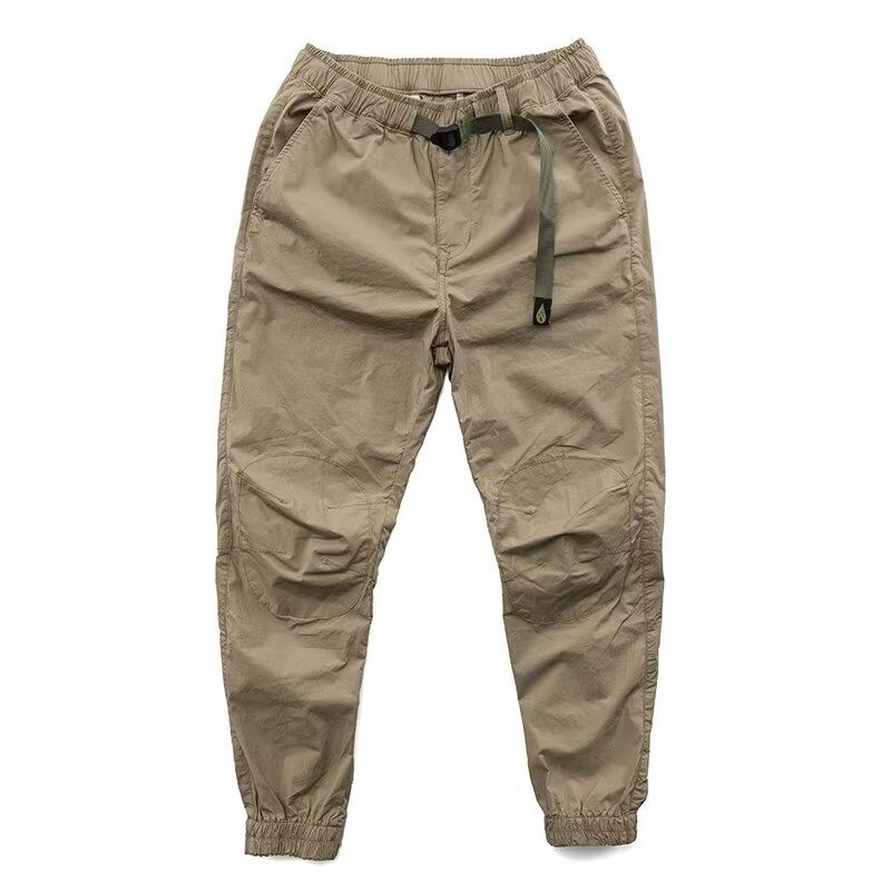 Cotton ice silk loose casual cuff cargo pants Casual Flare Pants