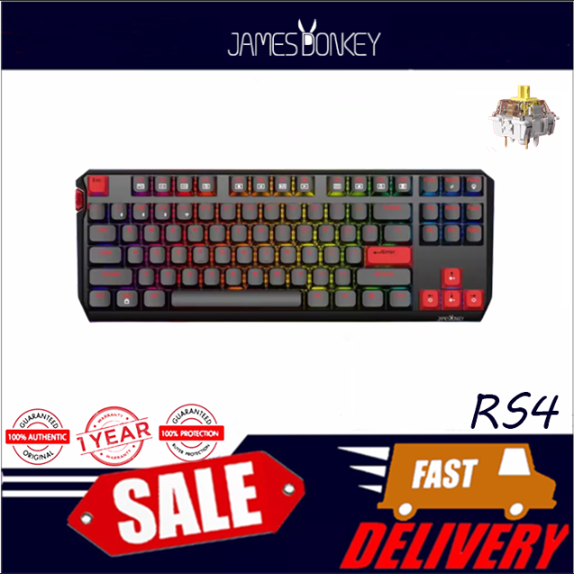 กุญแจหมวกเกมอีสปอร์ตแบบมีสาย2.4G คีย์บอร์ดแบบกลไกบลูทูธไร้สาย RS4 James Donkey ราคา 2,220 บาท*ส่งฟรี