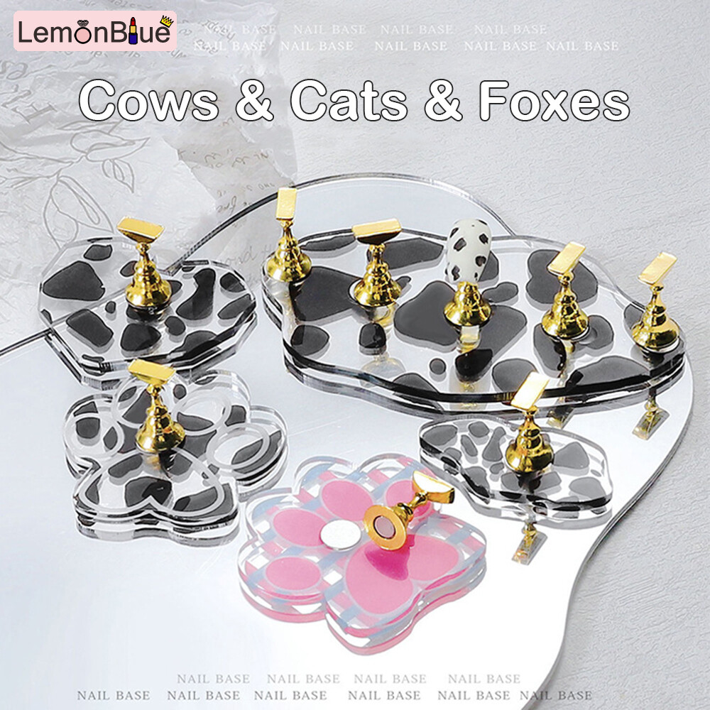 Gambar LemonBlue Creative Nail Tips Practice Holder Magnetic Crystal Nail Display Stand for Beginner Manicurist Great Gift Professional Nail Art Tool Nail Art Palette Nail Tray