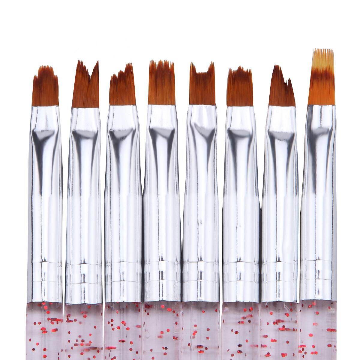 8 Cái/bộ Nail Art Trăng Nụ Cười Shape Acrylic Pháp Brush Set Gel Polish 3D Gradient Dần Dần Phai Màu DIY Sơn Vẽ Liner Bút