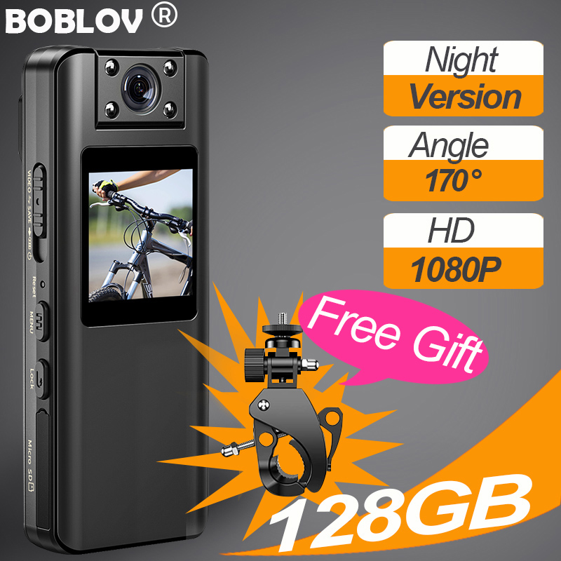 BOBLOV A22 Body Mini Sport Action Camera HD 1080P 128GB 2200MAH Night Vision Motion Detect BodyCam Digital Portable Wearable Police Camera Camcorder Actioncam Motorcycle Dash Cam for Vlogging ราคา 1,499 บาท*ส่งฟรี