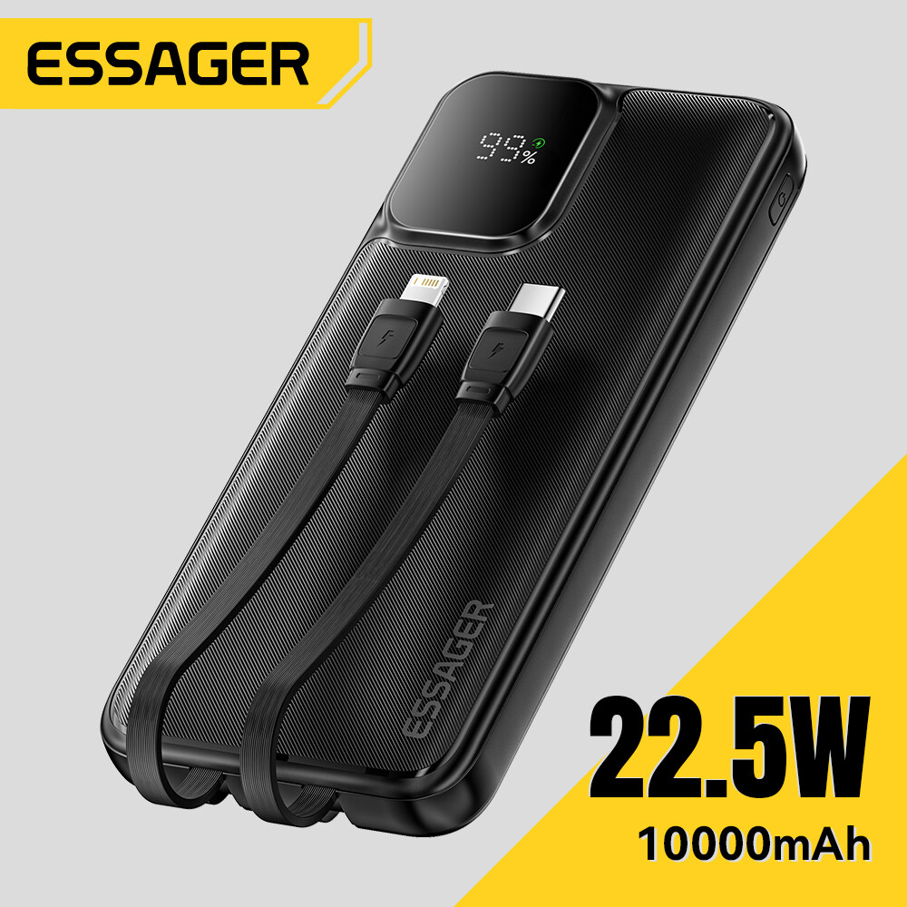 Essager 22.5W sạc dự phòng S 20000mAh Màn hình hiển thị kỹ thuật số được xây dựng trong Loại C Cáp L