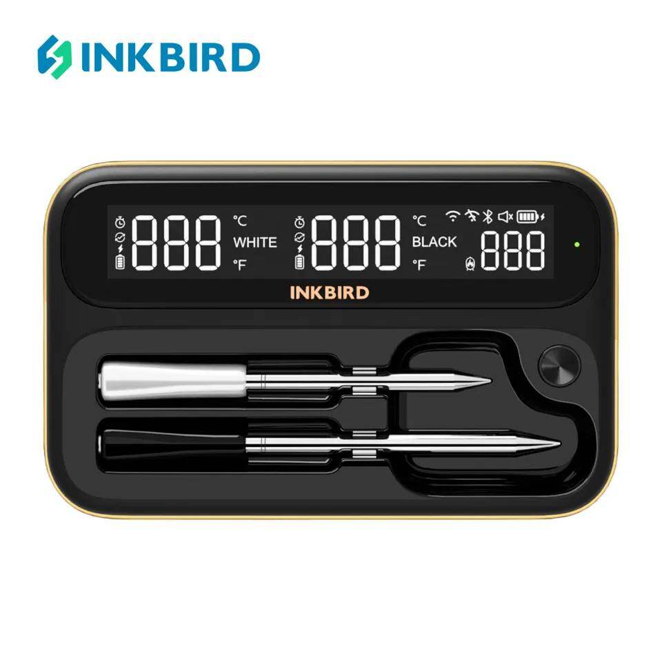 INKBIRD INT-12-BW Wireless BBQ Meat Thermo-meter Smart Bluetooth WiFi Dual-mode Long Short Probe Combo Waterproof and Dishwasher Washable ราคา 3,255 บาท*ส่งฟรี