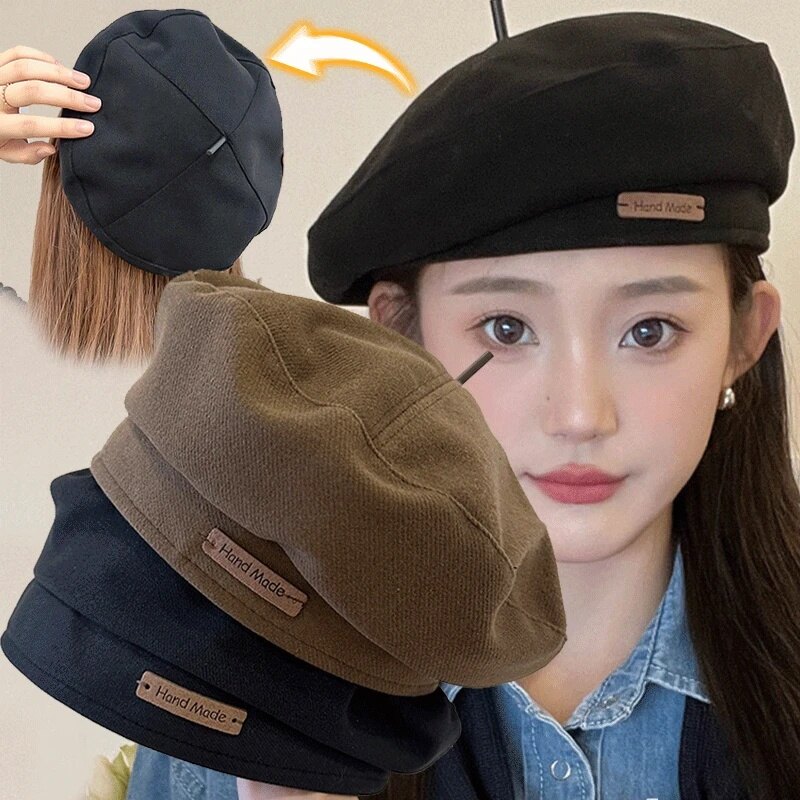Mũ beret len màu trơn phong cách hàn quốc thời trang thu đông cho nữ