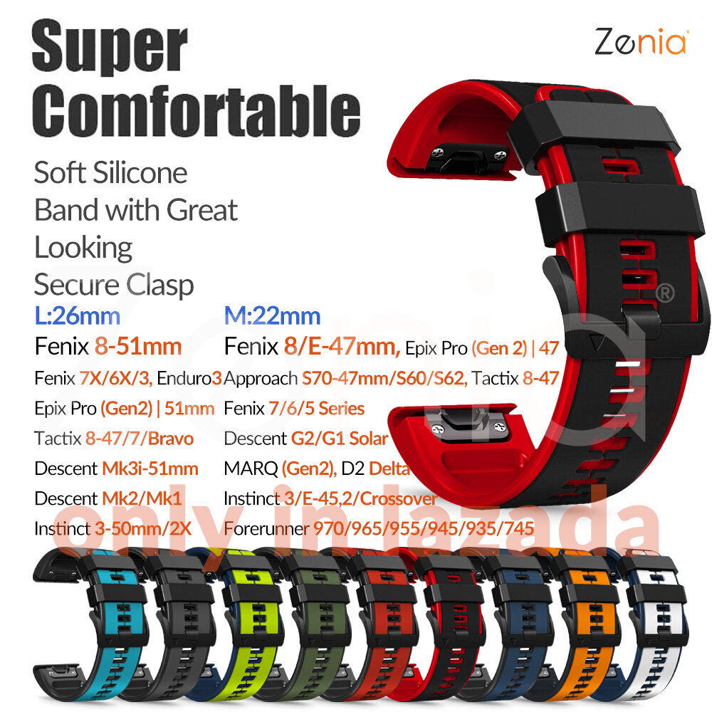 EZMVZKU 22mm QuickFit Armband für Garmin Fenix E/Fenix 8 47mm/Fenix 7/7