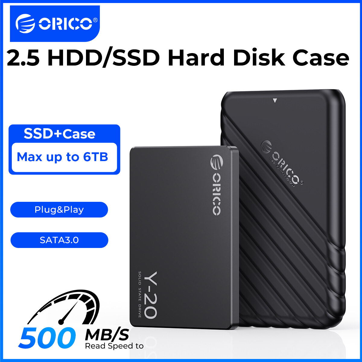 [Túi Miễn Phí] Vỏ Ổ Cứng 2.5 Inch, ORICO Vỏ Ngoài Type C USB 3.1 Sang SATA 6gbps Cho Ổ Cứng SSD SATA