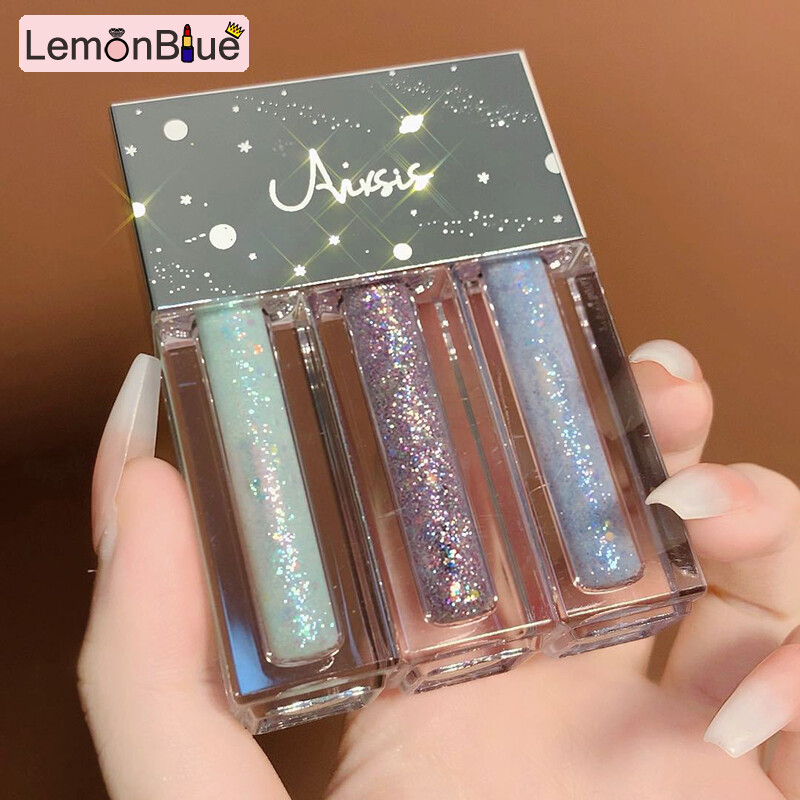 Gambar LemonBlue 3 Colors Eyeshadow Palette Matte Shimmering Naturally Long Lasting No Smudging Eye Shadow