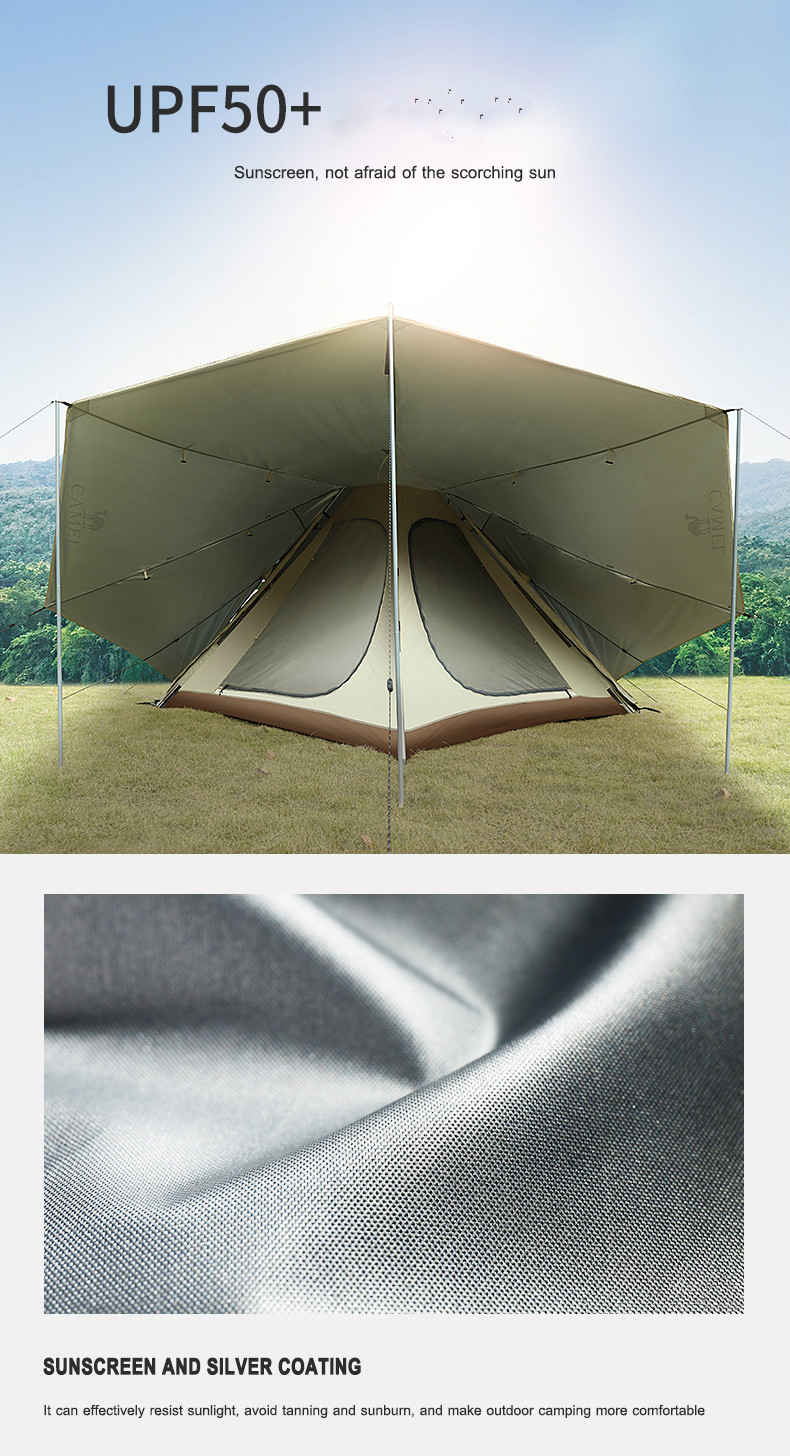 CAMEL CROWN Outdoor Exquisite Camping Tent Portable Folding Indian Pyramid Automatic Tent · v23