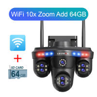 LS VISION 35MP 7 Lens 4 Screen 3 PTZ 10X Optical Hybrid Zoom Lens WIFI CCTV Camera IP66 Waterproof Outdoor Humanoid Detection Automatic Tracking Bluetooth Security Camera Full Color Night Vision Two-Way Audio IP Cameras