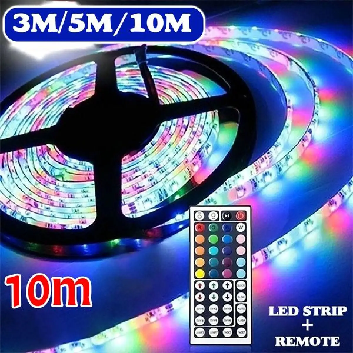 1m 2m 3m 5m 10m 20m Led Strip Light 3528 Smd Rgb Color Changing Led Strip Light With 44key Remote Controller Indoor String Lights Lazada